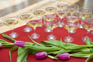 Flowers and champagne