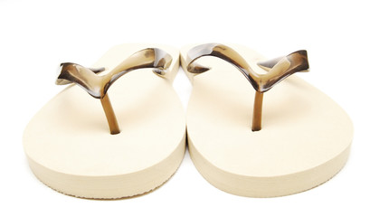 beach slippers on a white background 