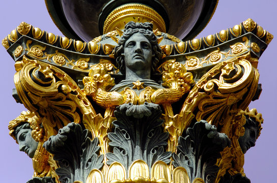 France; Paris; detail of a street  lampe at the concorde square