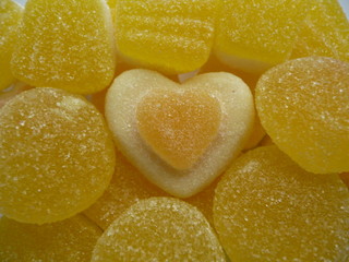 Sweet candy confectionery lemon heart