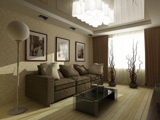 modern interior design (privat apartment 3d rendering)