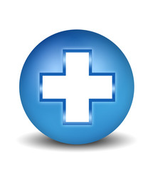 Fototapeta premium Plus Sign - blue