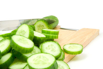 cucumber and knife