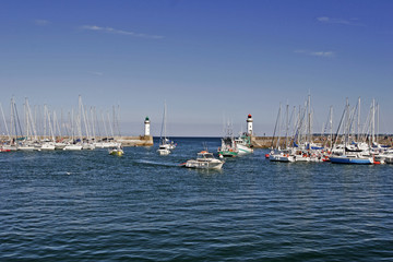 Belle-Ile, Le Palais, Hafen mit Leuchtturm