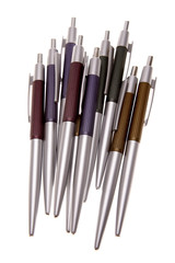 Ballpoint pens isolated on white background