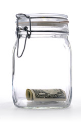 One Dollar in a Glass Jar