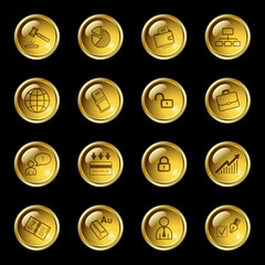 Gold drop business icons