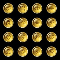 Gold drop love icons