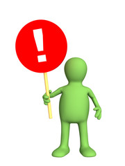 3d person - puppet a symbol ! holding in a hand