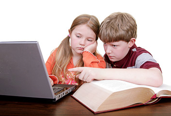 siblings doing homework