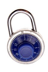 Combination padlock isolated on white background