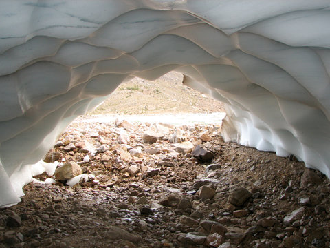 Ice cave in Edith Cavell Mountain, The Canadian Rockies