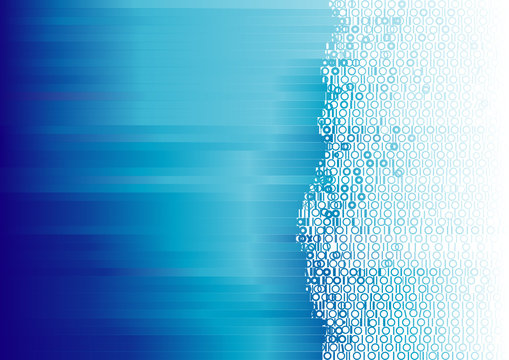 vector background of blue color digital binary