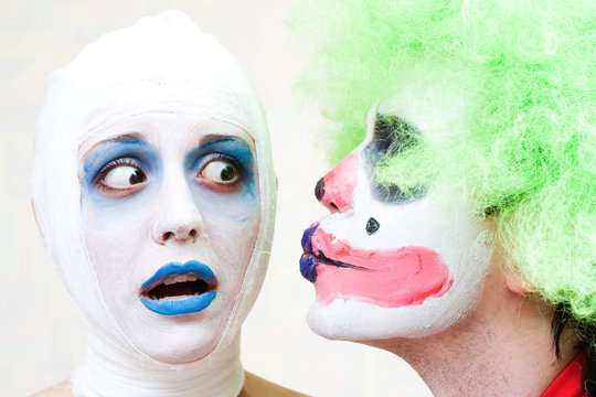 Two spooky clowns