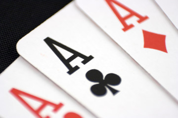 Dettaglio di poker d'assi