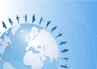 Business background with world