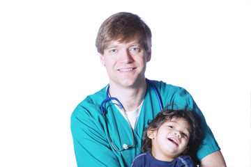 Doctor with little patient