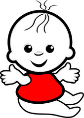 Vector baby in a red t-shirt