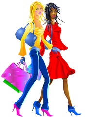 Nice Girls going to shopping