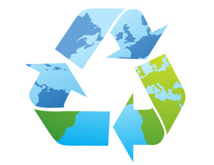 Recycle Symbol-World map