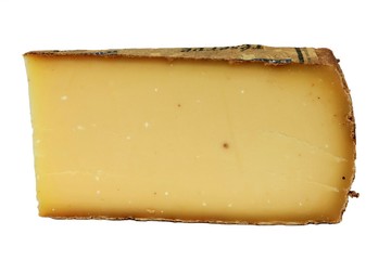 Slice of cheese, isolated on white