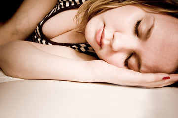 Obraz premium young woman sleeping