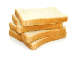 fresh sliced bread on white background