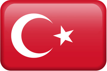 Obraz premium Turkey Flag Button