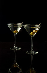Two matrinis with olives