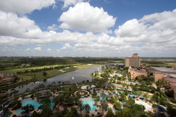 Wide angle view of Orlando resort