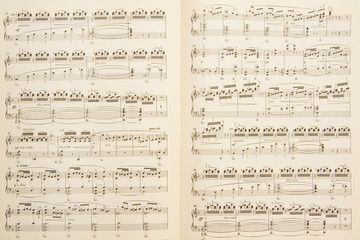 Piano sheet music background - Powered by Adobe