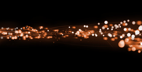 Fibre optic. Abstract twisting lines and moving lights.