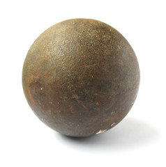 Cannon-ball old and rusty