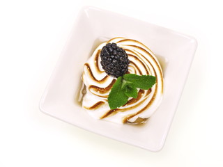 rhabarber kompott mit meringue gratiniert