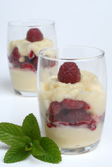 Verrines de framboises