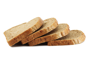 Slices of grain brown bread