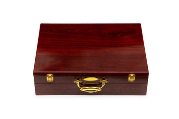 Wooden case isolated on the white background