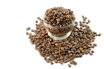 Coffee beans in a cup
