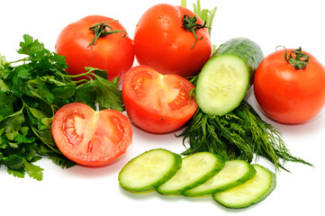 Tomatoes, cucumber and parsley
