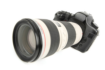 Fototapeta premium Appareil photo et téléobjectif