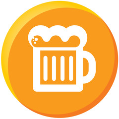 Orange Beer Mug Icon