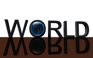 Logo World mit der Erde im Buchstaben O