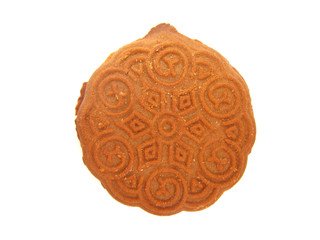Bicuit with ornament isolated on white background