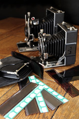 Appareil photo retro et pelllicules