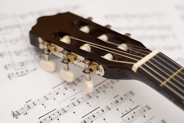 Guitar and music notes