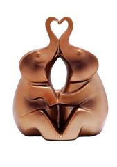 Figurine of two enamoured elephants.