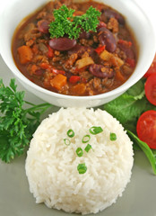 Rice Stack Chili Con Carne
