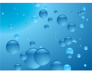 water inspired bubble background in different shades on blue