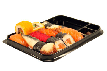 Susi and rolls on a white  background