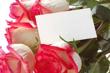 roses bouquet with card
